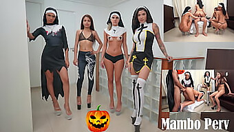 Halloween Témájú Apácák Explicit Aktusokban És Fordított Csoportos Szexben Vesznek Részt (Anális, Apácákkal, Istenkáromlás, 1 Srác 4 Lányon, Démonlány, Tátongó, Seggből Szájba, Atogm)